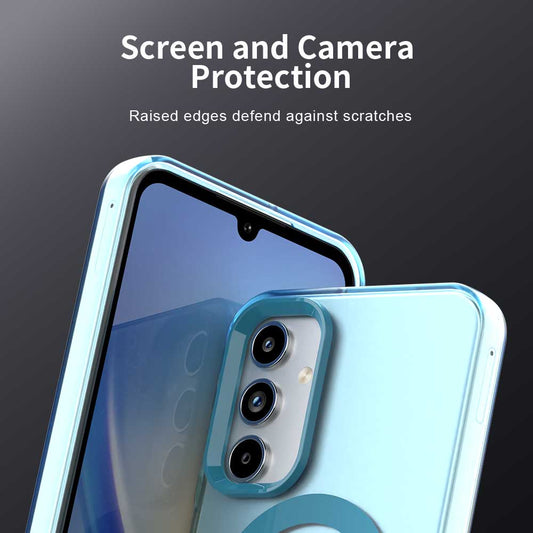 Coque MagSafe pour Samsung Galaxy A55 5G A556, Techsuit, CandyCase, Bleue