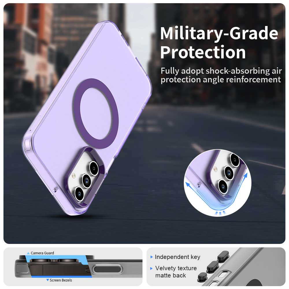 Coque MagSafe pour Samsung Galaxy A55 5G A556, Techsuit, CandyCase, Violet
