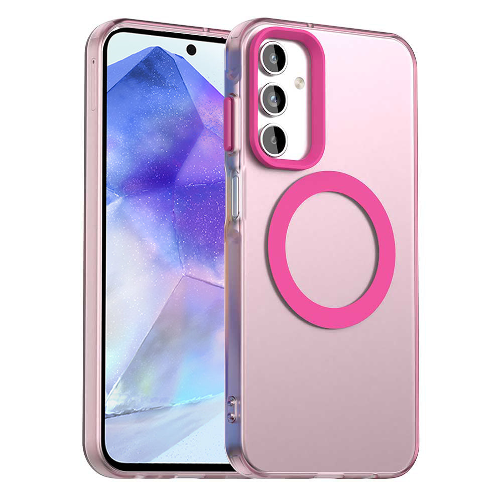 Coque MagSafe pour Samsung Galaxy A55 5G A556, Techsuit, CandyCase, Rose