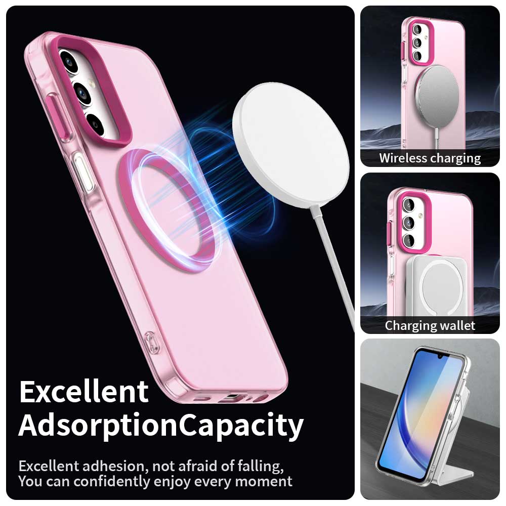 Coque MagSafe pour Samsung Galaxy A55 5G A556, Techsuit, CandyCase, Rose
