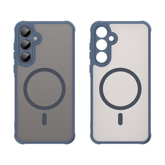 Coque MagSafe pour Samsung Galaxy A55 5G A556, Techsuit, HaloFrost II, Bleu marine