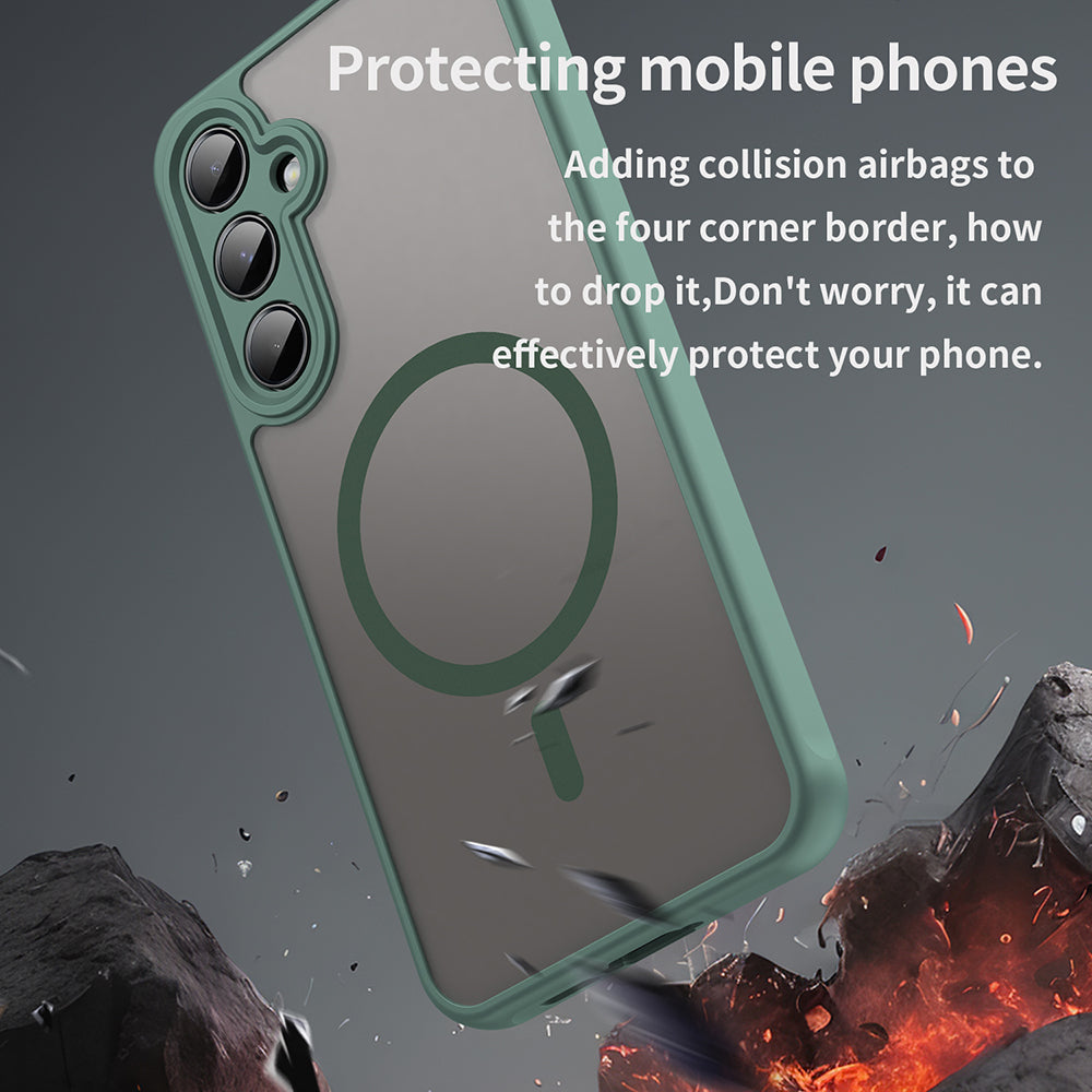 Coque MagSafe pour Samsung Galaxy A55 5G A556, Techsuit, HaloFrost II, Vert