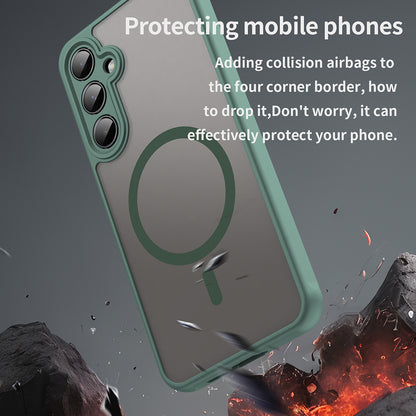 Coque MagSafe pour Samsung Galaxy A55 5G A556, Techsuit, HaloFrost II, Vert