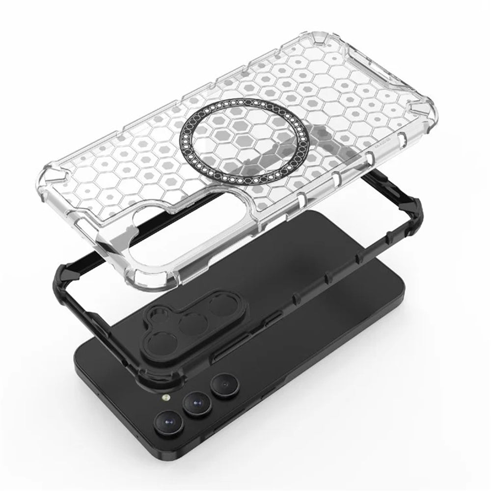 MagSafe Case for Samsung Galaxy A55 5G A556, Techsuit, HoneyComb Shield, Black