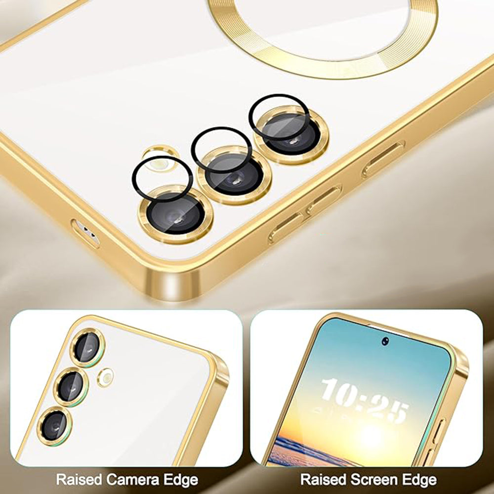 Coque MagSafe pour Samsung Galaxy A55 5G A556, Techsuit, Luxury Crystal, Rose