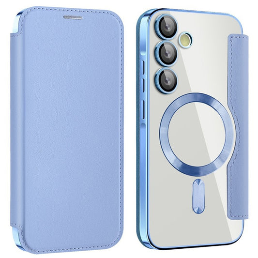 Coque MagSafe pour Samsung Galaxy A55 5G A556, Techsuit, SmartMag Book, Bleu
