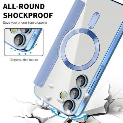 Coque MagSafe pour Samsung Galaxy A55 5G A556, Techsuit, SmartMag Book, Bleu
