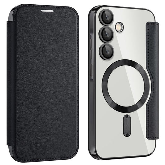 Coque MagSafe pour Samsung Galaxy A55 5G A556, Techsuit, SmartMag Book, Noire
