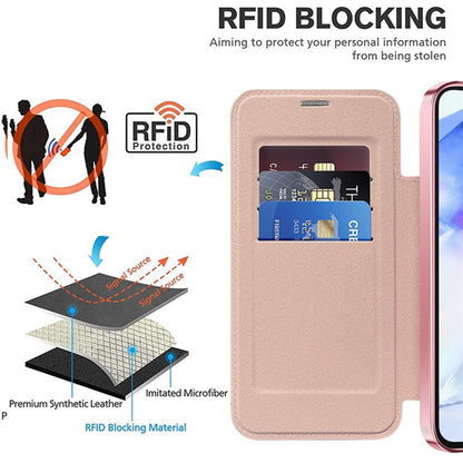 Coque MagSafe pour Samsung Galaxy A55 5G A556, Techsuit, SmartMag Book, Rose