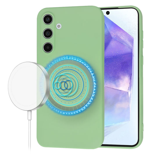 Coque MagSafe pour Samsung Galaxy A55 5G A556, Techsuit, SoftFlex, Vert Clair