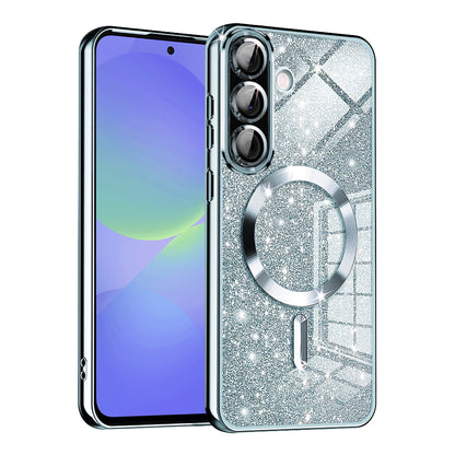 Coque MagSafe pour Samsung Galaxy A56 A566 / A36 A366, Techsuit, Luxury Glitter, Bleu