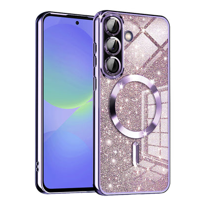 Coque MagSafe pour Samsung Galaxy A56 A566 / A36 A366, Techsuit, Luxury Glitter, Violet Clair