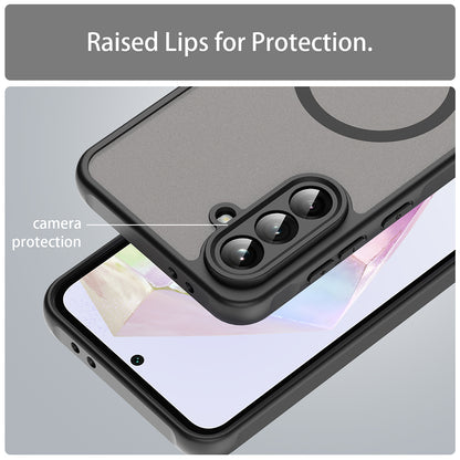 Coque MagSafe pour Samsung Galaxy A56 A566, Techsuit, HaloFrost II, Noire