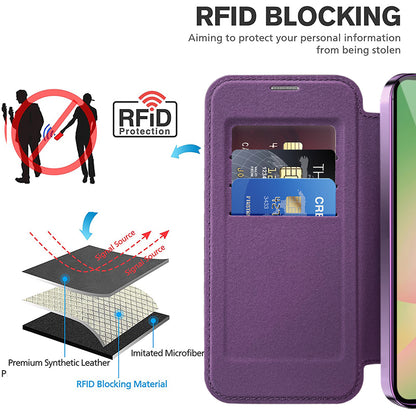 Coque MagSafe pour Samsung Galaxy A56 A566, Techsuit, SmartMag Book, Violet