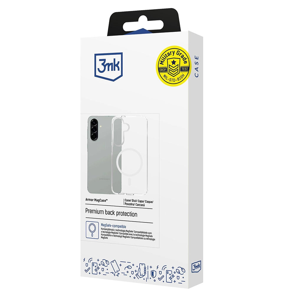 Coque MagSafe pour Samsung Galaxy A57 5G, 3MK, Armor MagCase, Transparente