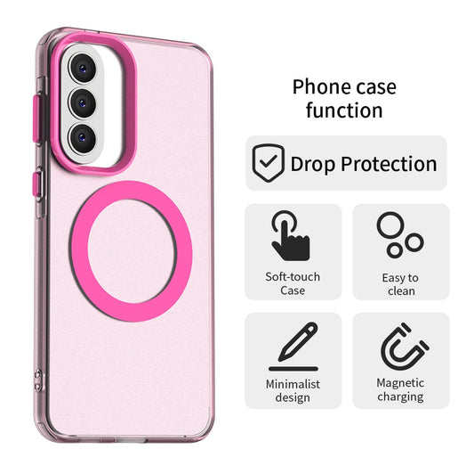 Housse MagSafe pour Samsung Galaxy A57 5G, Techsuit, CandyCase, Rose.