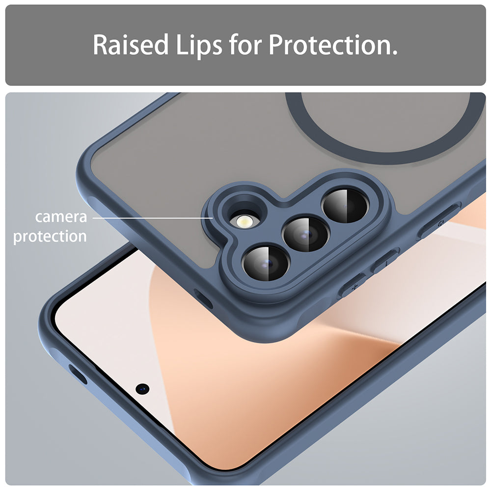 Étui MagSafe pour Samsung Galaxy A57 5G, Techsuit, HaloFrost II, Bleu Marine