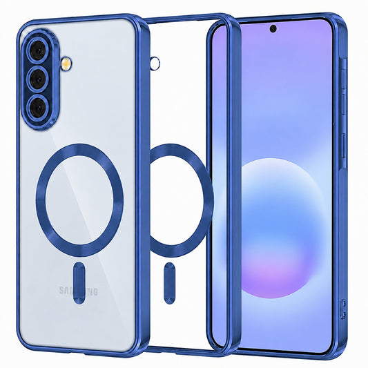 Coque MagSafe pour Samsung Galaxy A57 5G, Techsuit, Luxury Crystal, Bleu Foncé