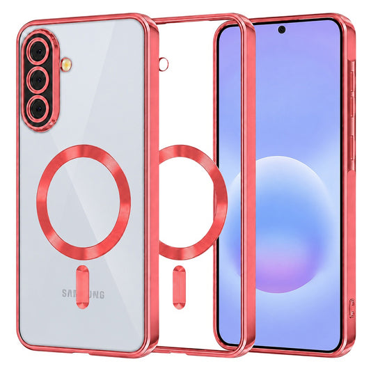 Coque MagSafe pour Samsung Galaxy A57 5G, Techsuit, Luxury Crystal, Rouge