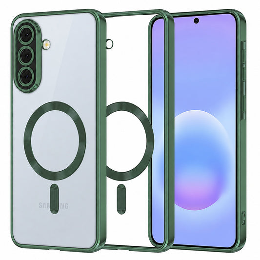 Coque MagSafe pour Samsung Galaxy A57 5G, Techsuit, Luxury Crystal, Vert Foncé