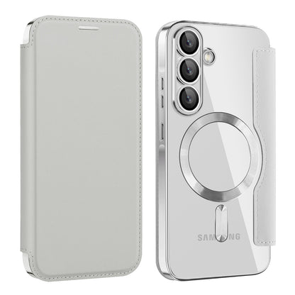 Étui MagSafe pour Samsung Galaxy A57 5G, Techsuit, SmartMag Book, Gris