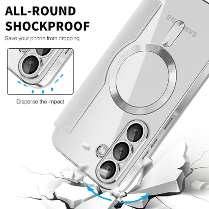Étui MagSafe pour Samsung Galaxy A57 5G, Techsuit, SmartMag Book, Gris