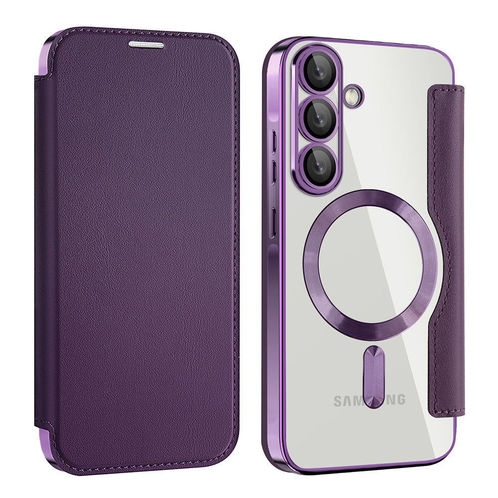 Étui MagSafe pour Samsung Galaxy A57 5G, Techsuit, SmartMag Book, Violet