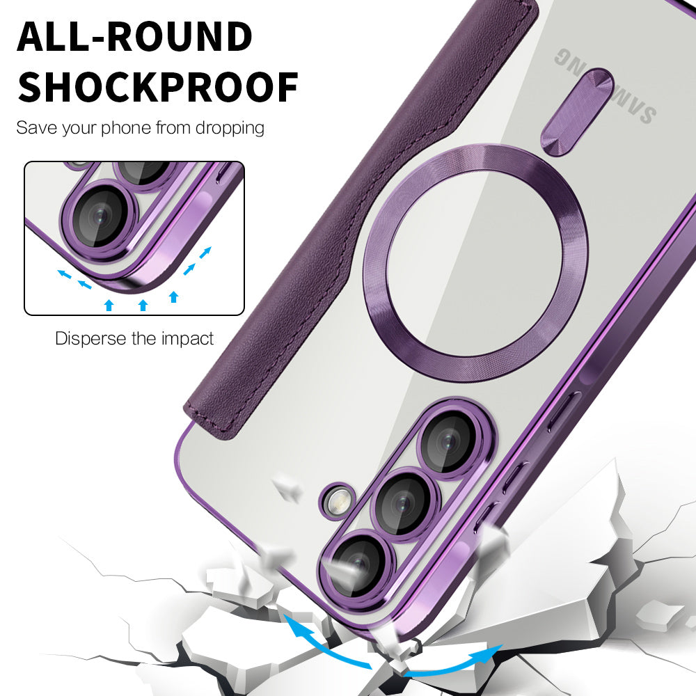Étui MagSafe pour Samsung Galaxy A57 5G, Techsuit, SmartMag Book, Violet