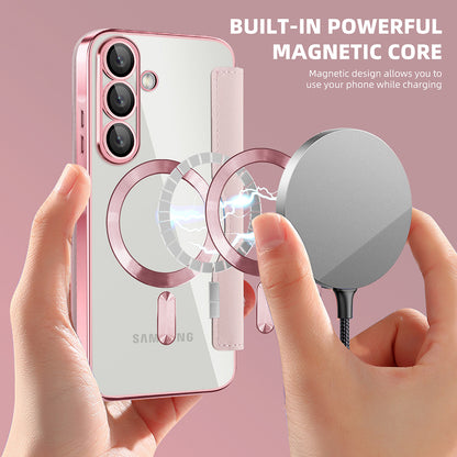 Étui MagSafe pour Samsung Galaxy A57 5G, Techsuit, SmartMag Book, Rose