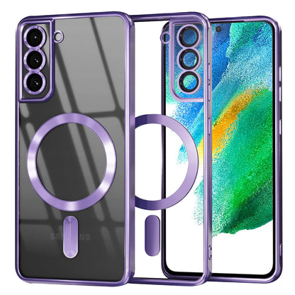 Coque MagSafe pour Samsung Galaxy S21 FE 5G G990, Techsuit, Luxury Crystal, Violet Clair