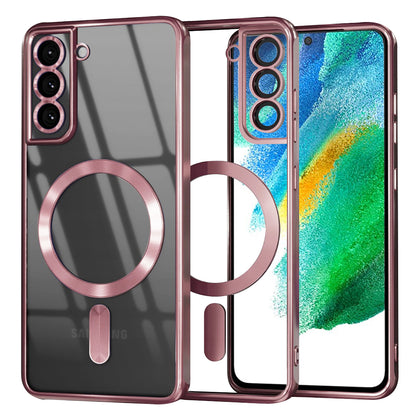 Coque MagSafe pour Samsung Galaxy S21 FE 5G G990, Techsuit, Luxury Crystal, Rose
