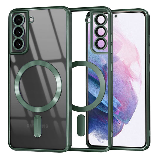 Coque MagSafe pour Samsung Galaxy S21+ 5G G996, Techsuit, Luxury Crystal, Vert Foncé