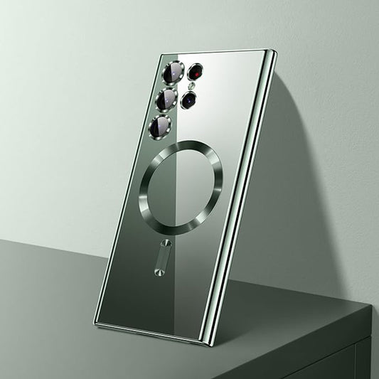 Coque MagSafe pour Samsung Galaxy S21 Ultra 5G G998, Techsuit, Luxury Crystal, Noire
