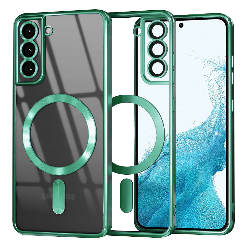 Coque MagSafe pour Samsung Galaxy S22 5G S901, Techsuit, Luxury Crystal, Vert Clair