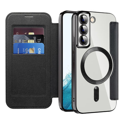 Coque MagSafe pour Samsung Galaxy S22 5G S901, Techsuit, SmartMag Book, Noire