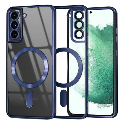 Coque MagSafe pour Samsung Galaxy S22+ 5G S906, Techsuit, Luxury Crystal, Bleu Foncé