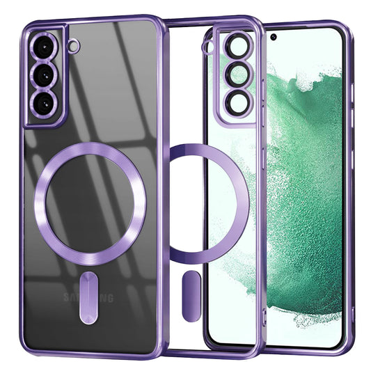 Coque MagSafe pour Samsung Galaxy S22+ 5G S906, Techsuit, Luxury Crystal, Violet Clair
