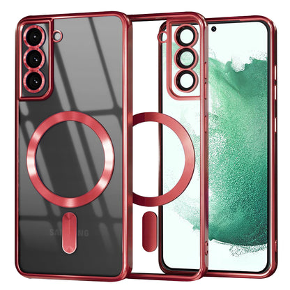 Coque MagSafe pour Samsung Galaxy S22+ 5G S906, Techsuit, Luxury Crystal, Rouge