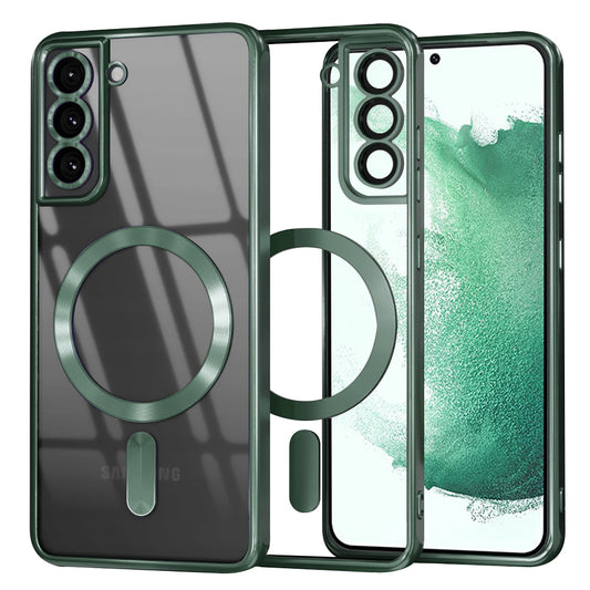 Coque MagSafe pour Samsung Galaxy S22+ 5G S906, Techsuit, Luxury Crystal, Vert Foncé