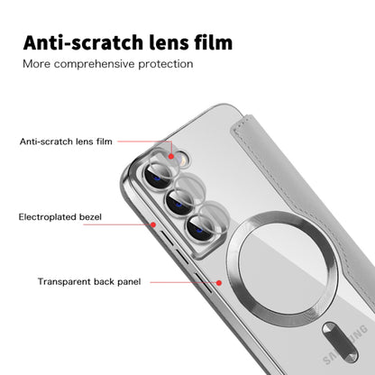 Coque MagSafe pour Samsung Galaxy S22+ 5G S906, Techsuit, SmartMag Book, Gris