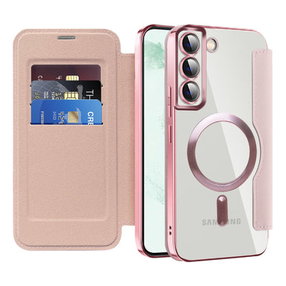 Coque MagSafe pour Samsung Galaxy S22+ 5G S906, Techsuit, SmartMag Book, Rose