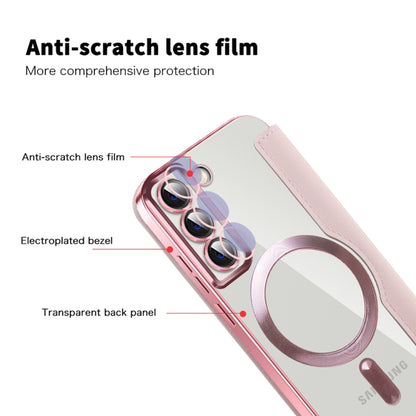 Coque MagSafe pour Samsung Galaxy S22+ 5G S906, Techsuit, SmartMag Book, Rose