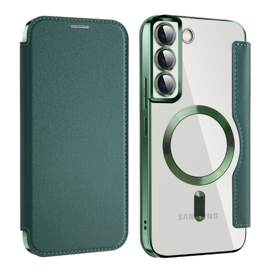 Coque MagSafe pour Samsung Galaxy S22+ 5G S906, Techsuit, SmartMag Book, Vert