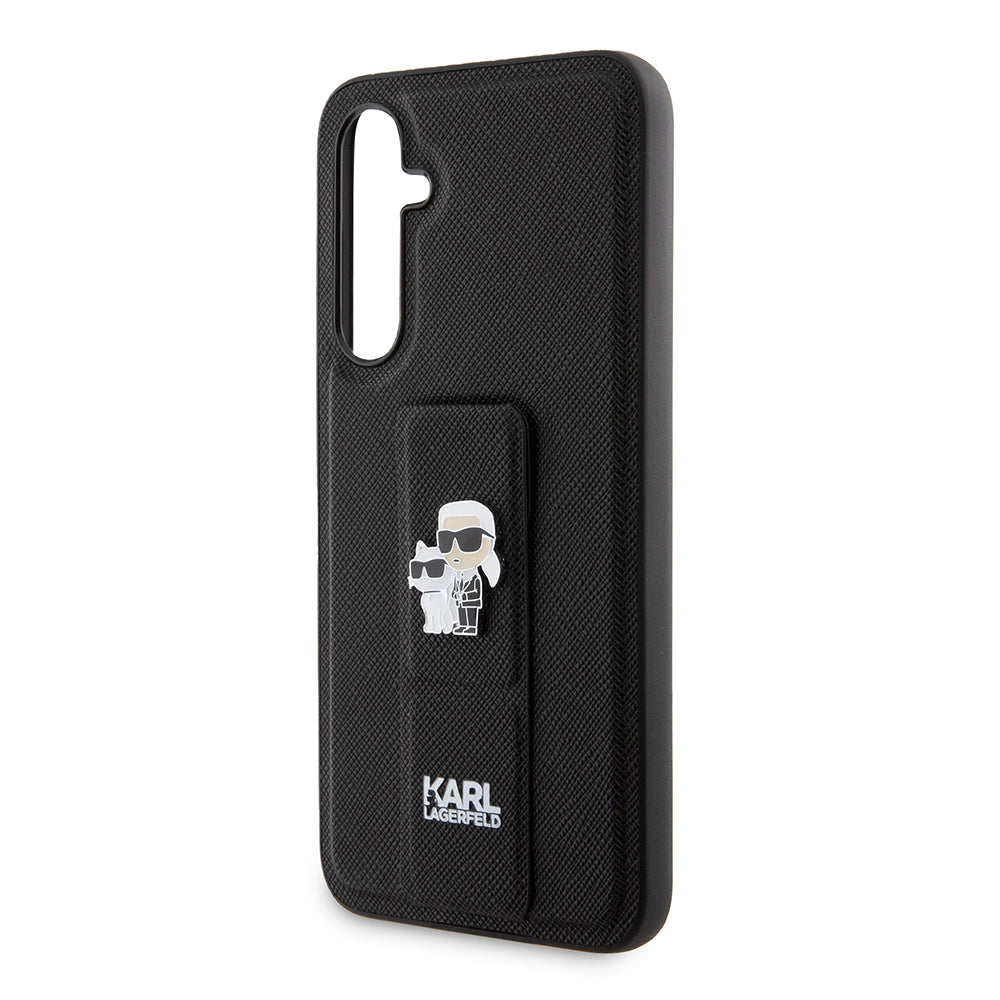 Étui MagSafe pour Samsung Galaxy S23 FE S711, Karl Lagerfeld, Saffiano Gripstand Karl & Choupette, Bleu