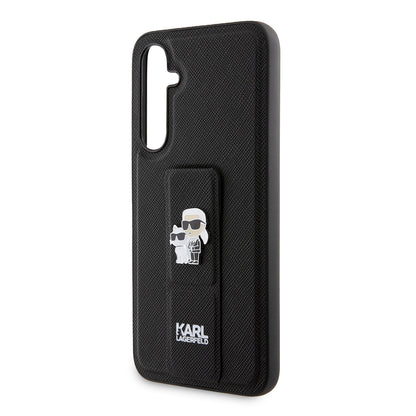 Étui MagSafe pour Samsung Galaxy S23 FE S711, Karl Lagerfeld, Saffiano Gripstand Karl & Choupette, Bleu