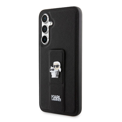 Étui MagSafe pour Samsung Galaxy S23 FE S711, Karl Lagerfeld, Saffiano Gripstand Karl & Choupette, Bleu