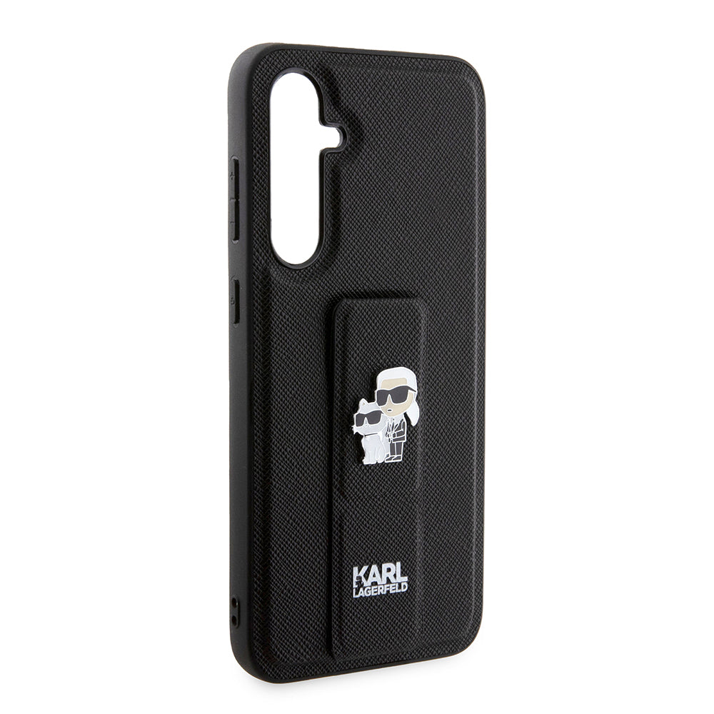 Étui MagSafe pour Samsung Galaxy S23 FE S711, Karl Lagerfeld, Saffiano Gripstand Karl & Choupette, Bleu