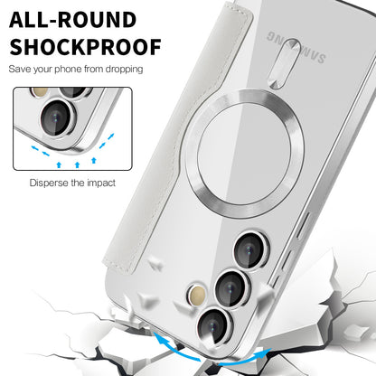 Coque MagSafe pour Samsung Galaxy S23 FE S711, Techsuit, SmartMag Book, Gris