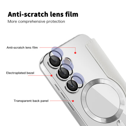 Coque MagSafe pour Samsung Galaxy S23 FE S711, Techsuit, SmartMag Book, Gris