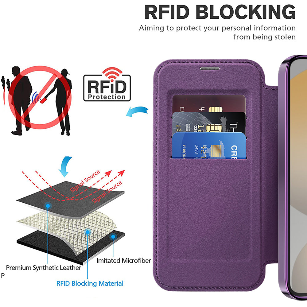 Coque MagSafe pour Samsung Galaxy S23 FE S711, Techsuit, SmartMag Book, Violet